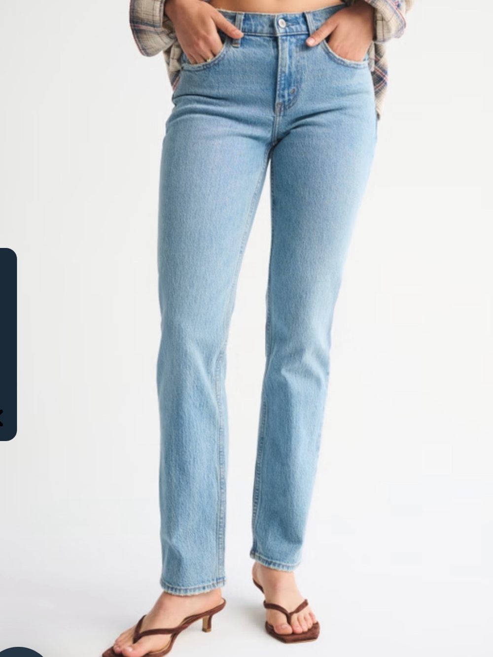 Abercrombie & Fitch Women's Mid Rise 90s Straight Jean